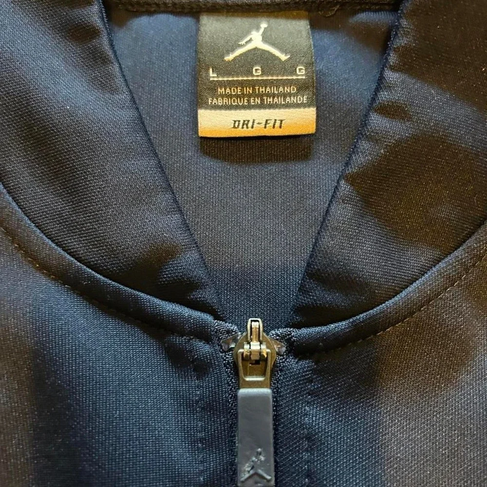 Jordan Dri-Fit navy blue training track jacket‎ with gray panels